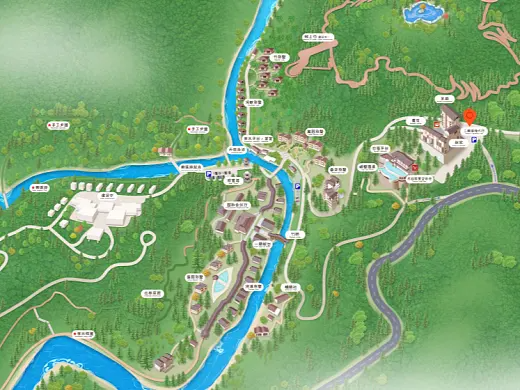 崇川结合景区手绘地图智慧导览和720全景技术，可以让景区更加“动”起来，为游客提供更加身临其境的导览体验。